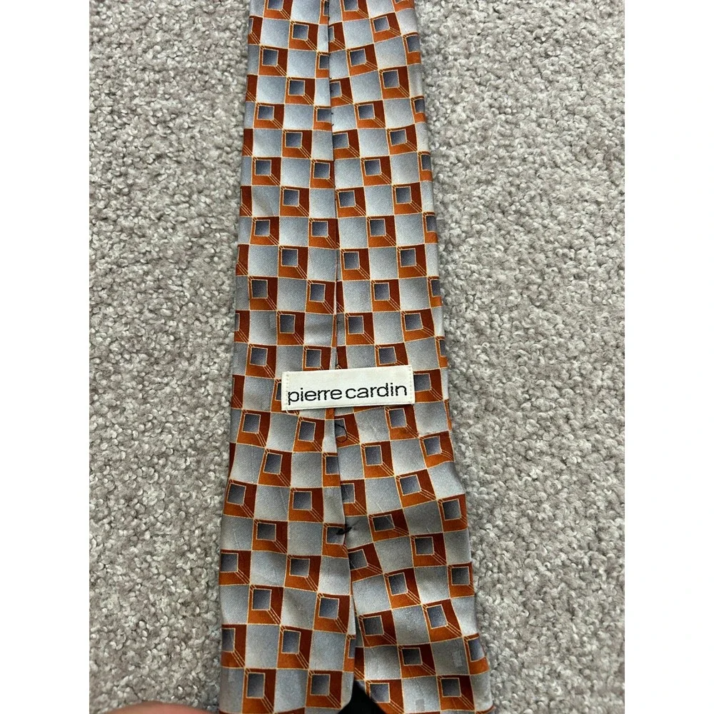 Pierre Cardin Necktie 2 Lot Mens OS Multi Good Silk Geometric Ornate Vintage
